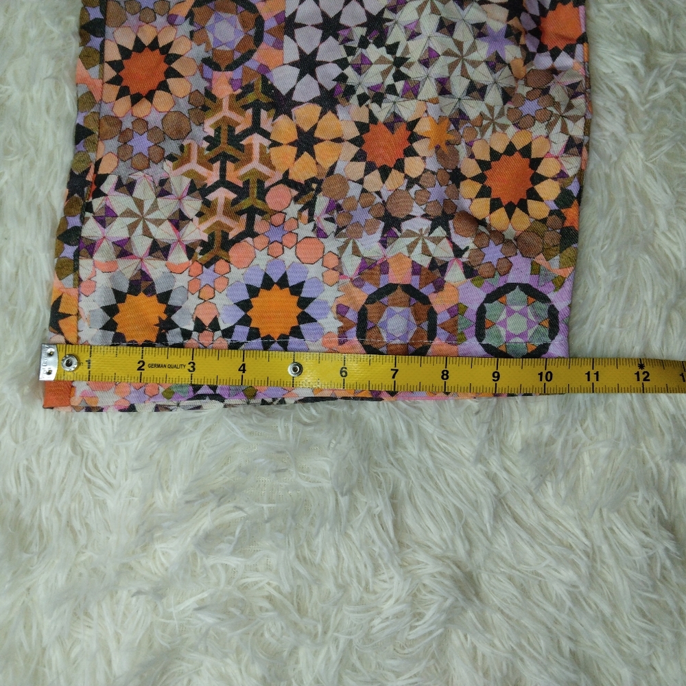Anthropologie Geometric Orange Printed Trousers Pants Size 4 - Picture 12 of 12
